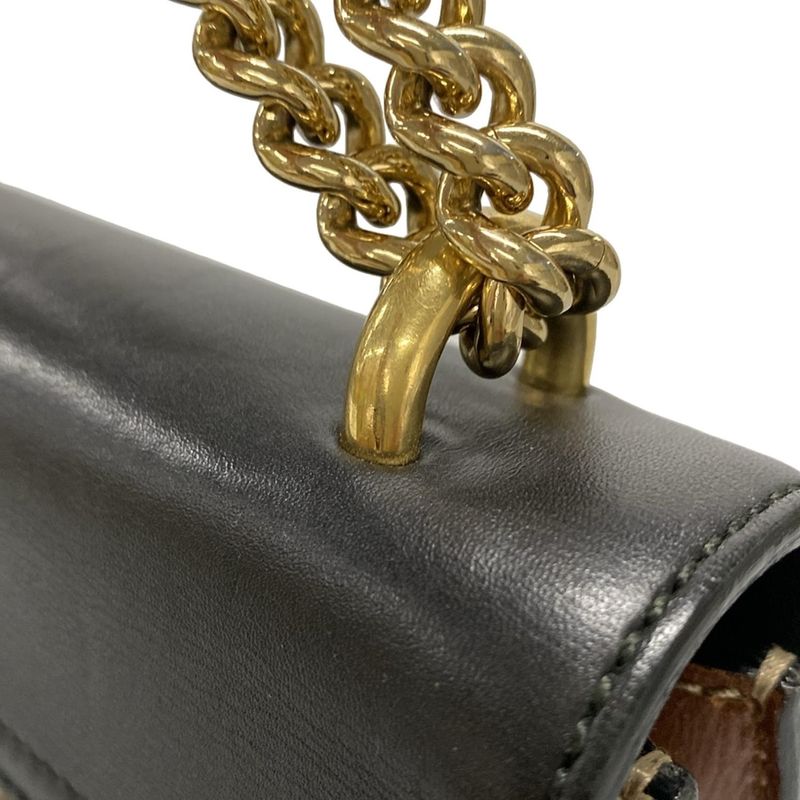 Gucci Shoulder Bag Padlock GG Supreme 409486 Beige Ebony And Black Chain