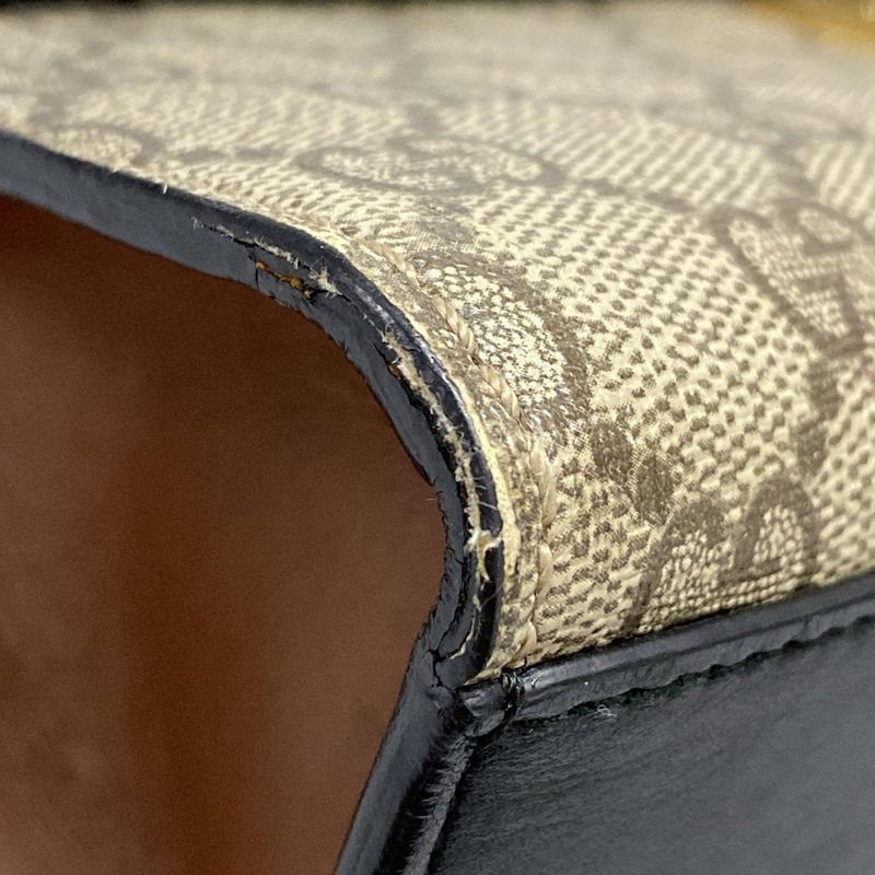 Gucci Shoulder Bag Padlock GG Supreme 409486 Beige Ebony And Black Chain