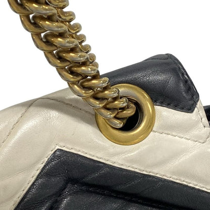 Gucci Shoulder Bag GG Marmont Quilted Small Shoulder Bag 443497 Black And White