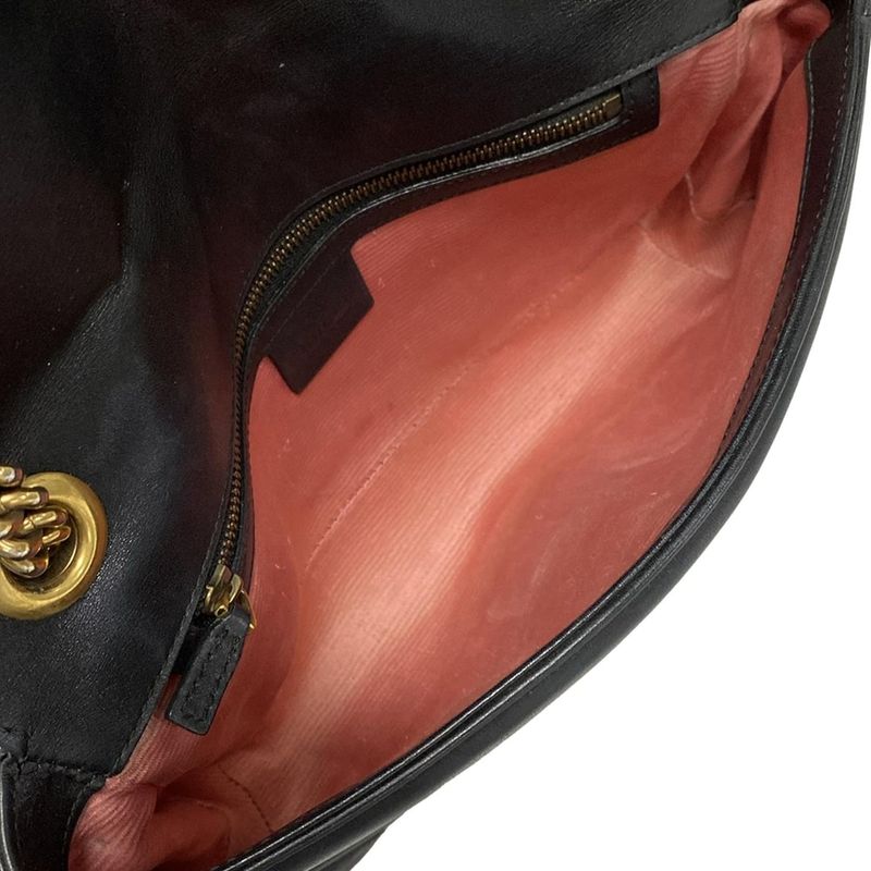 Gucci Shoulder Bag GG Marmont Quilted Small Shoulder Bag 443497 Black And White