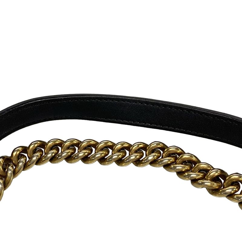 Gucci Shoulder Bag GG Marmont Quilted Small Shoulder Bag 443497 Black And White