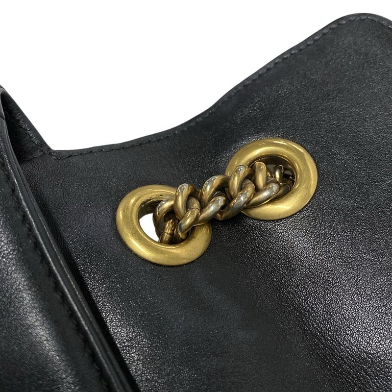 Gucci Shoulder Bag GG Marmont Quilted Small Shoulder Bag 443497 Black And White