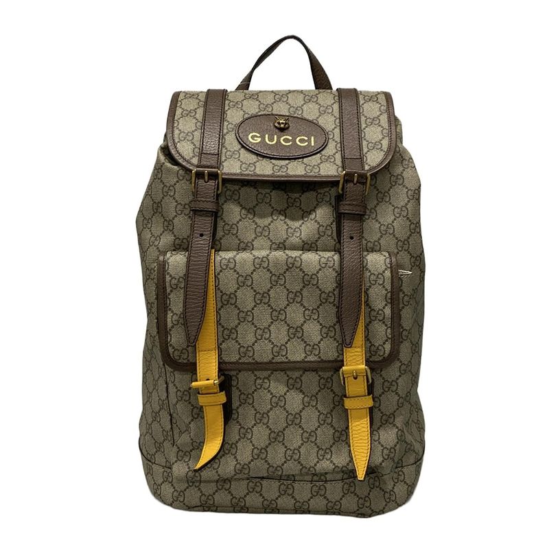 Gucci Backpack Sac Soft GG Supreme Backpack 473869 Beige X Ebony X Dark Brown