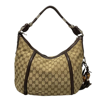 Gucci Shoulder Bag Techno Horsebit / GG Pattern 240261 Beige X Brown X Dark