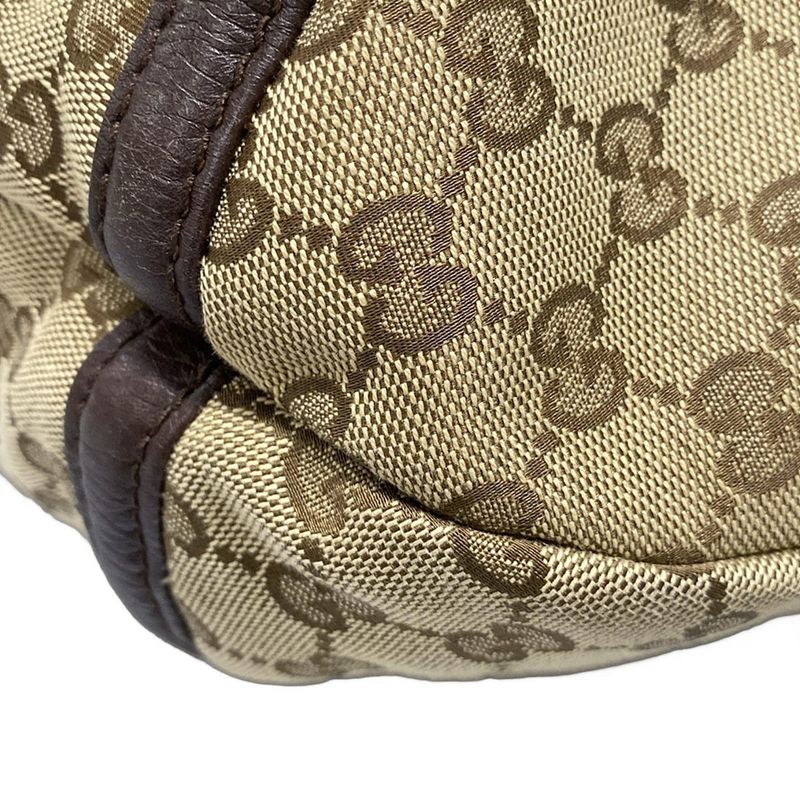 Gucci Shoulder Bag Techno Horsebit / GG Pattern 240261 Beige X Brown X Dark