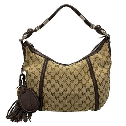 Gucci Shoulder Bag Techno Horsebit / GG Pattern 240261 Beige X Brown X Dark