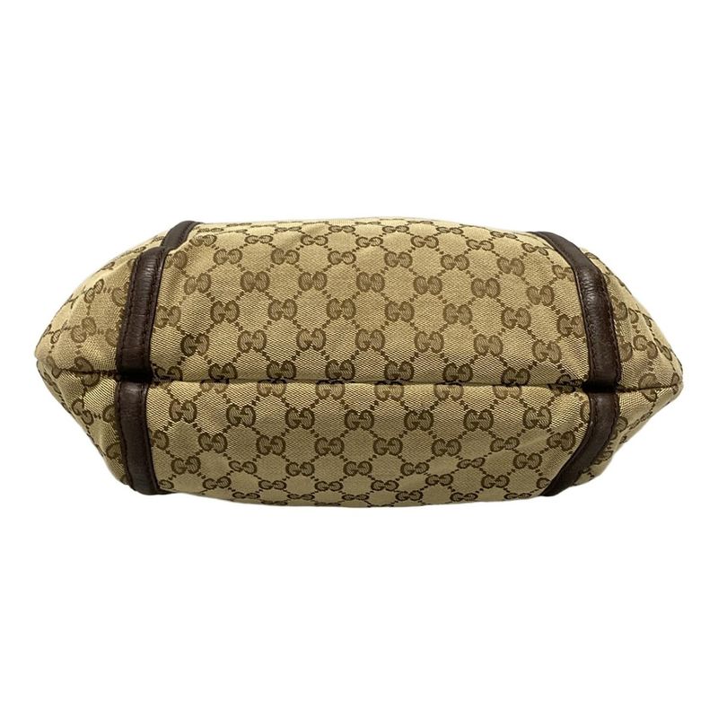 Gucci Shoulder Bag Techno Horsebit / GG Pattern 240261 Beige X Brown X Dark