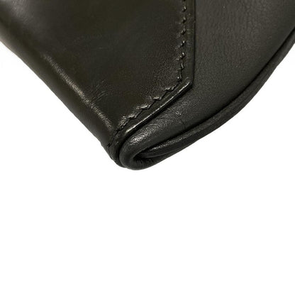 Hermes Clutch Bag City Slide Black Silver Hardware