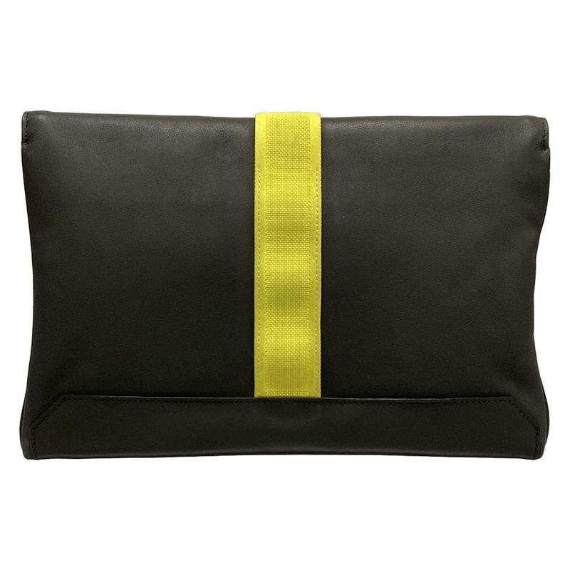 Hermes Clutch Bag City Slide Black Silver Hardware