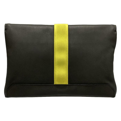 Hermes Clutch Bag City Slide Black Silver Hardware