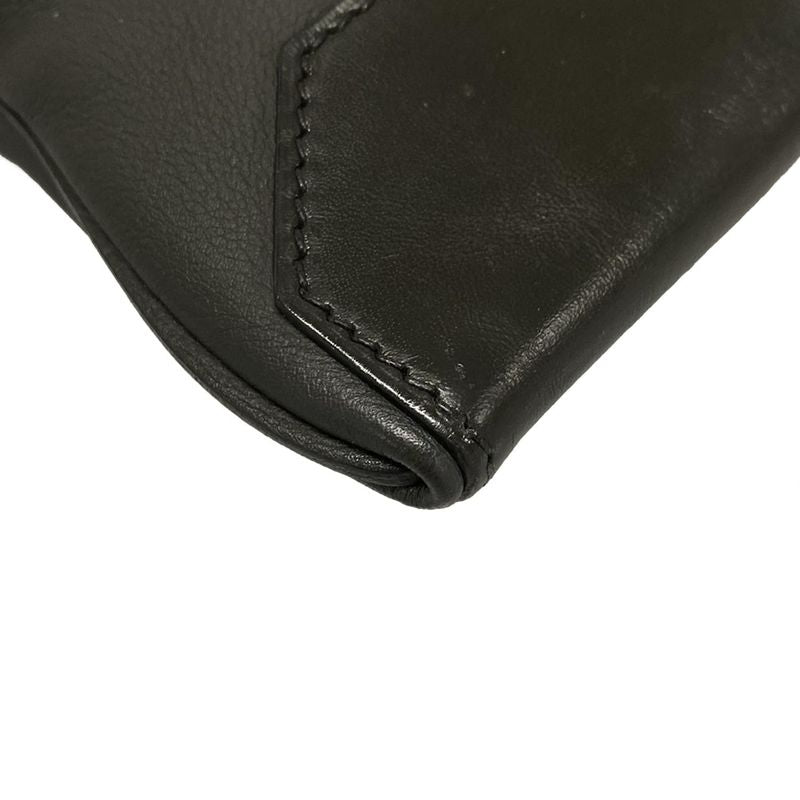 Hermes Clutch Bag City Slide Black Silver Hardware
