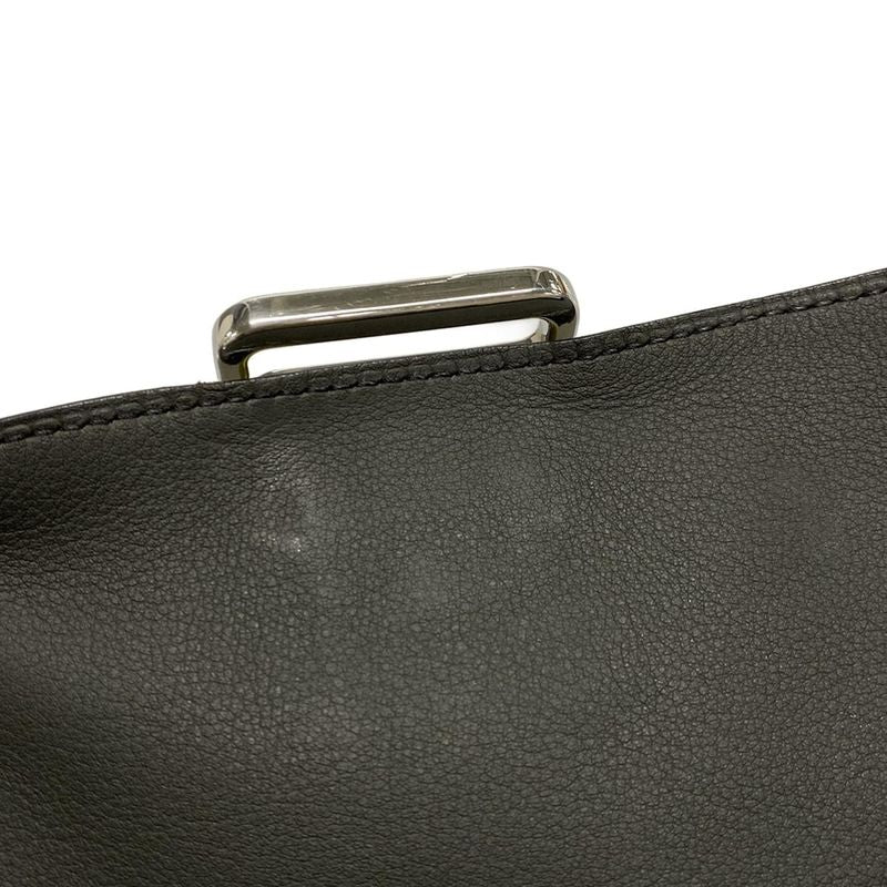 Hermes Clutch Bag City Slide Black Silver Hardware