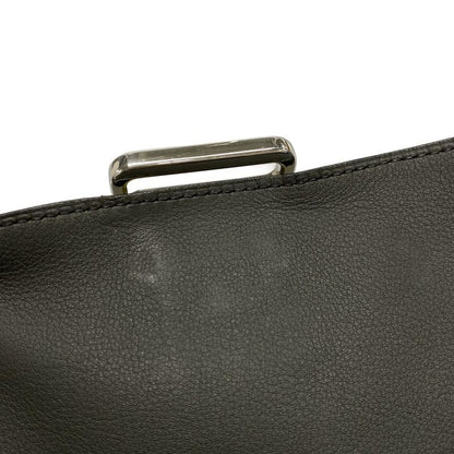 Hermes Clutch Bag City Slide Black Silver Hardware