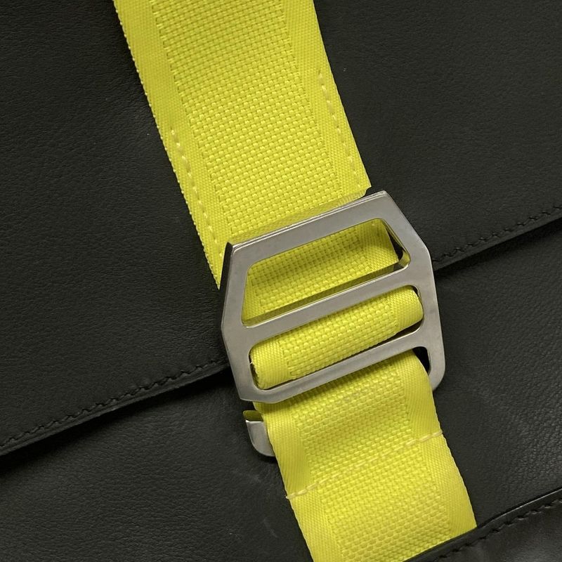 Hermes Clutch Bag City Slide Black Silver Hardware