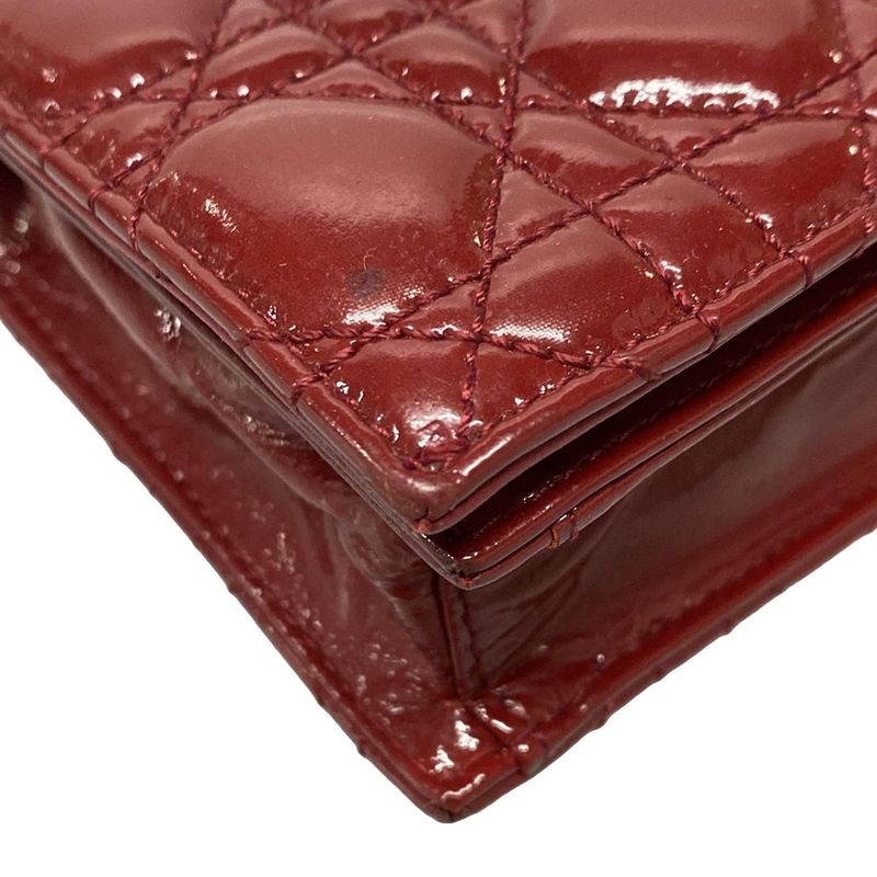 Dior/christian Dior Clutch Bag Canage Stitch Red Leather