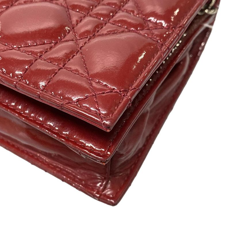 Dior/christian Dior Clutch Bag Canage Stitch Red Leather