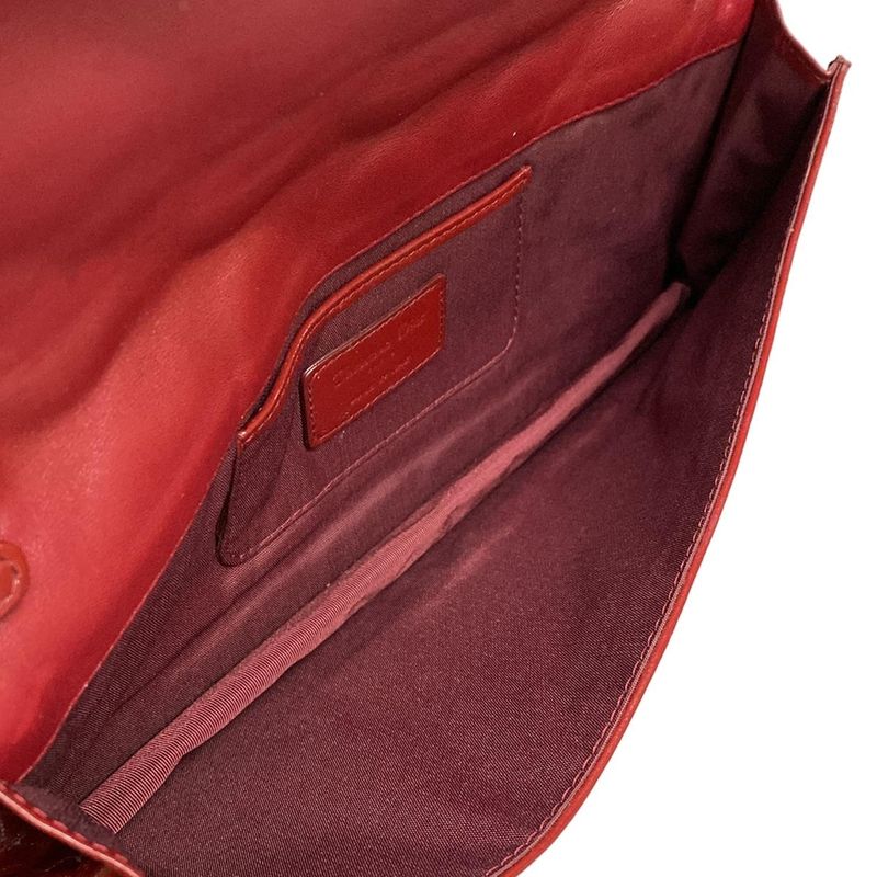 Dior/christian Dior Clutch Bag Canage Stitch Red Leather