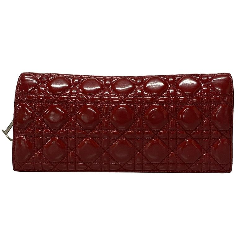 Dior/christian Dior Clutch Bag Canage Stitch Red Leather