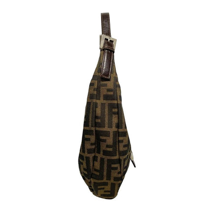 Fendi Shoulder Bag Zucca Pattern 16321 Brown X Black X Dark Brown Leather