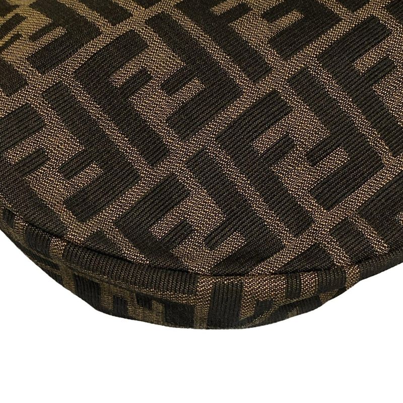 Fendi Shoulder Bag Zucca Pattern 16321 Brown X Black X Dark Brown Leather