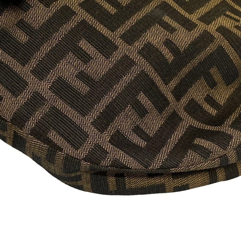 Fendi Shoulder Bag Zucca Pattern 16321 Brown X Black X Dark Brown Leather
