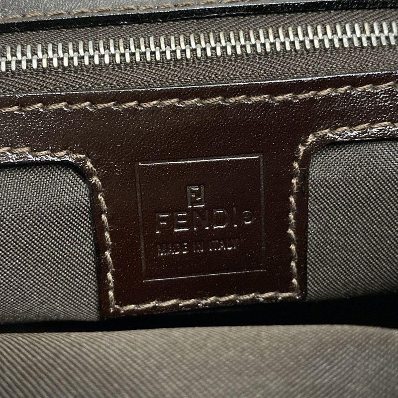 Fendi Shoulder Bag Zucca Pattern 16321 Brown X Black X Dark Brown Leather