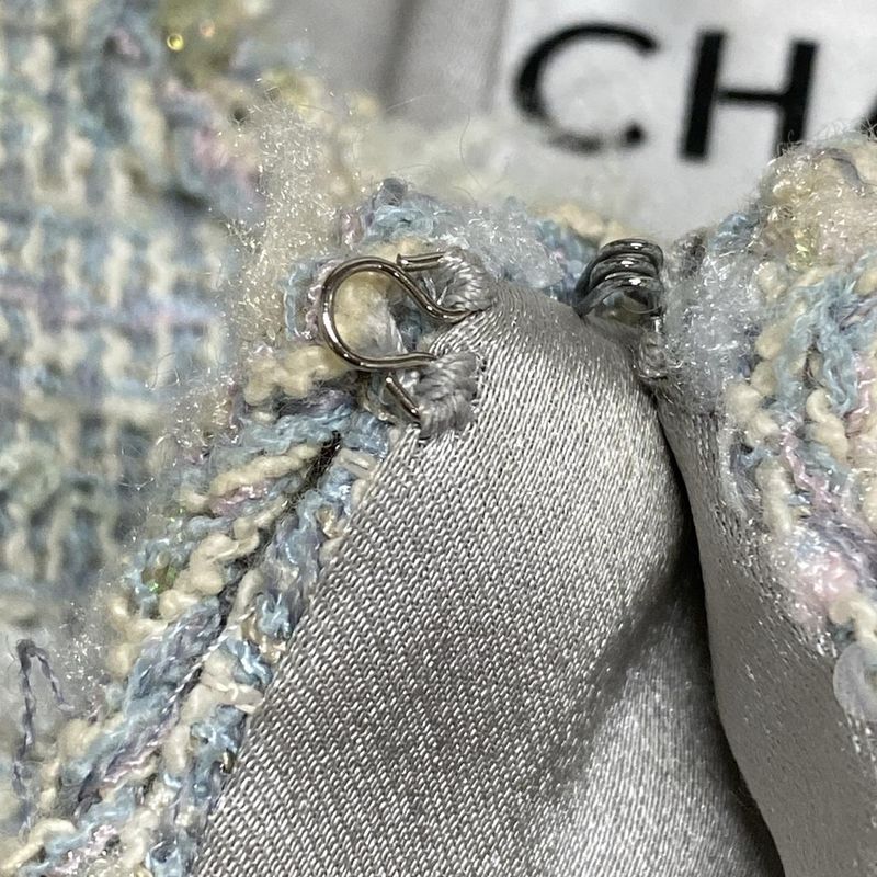 Chanel Skirt Suit Size 38 M Ladies P29904/p30118 Light Blue/ivory/multi
