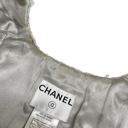 Chanel Skirt Suit Size 38 M Ladies P29904/p30118 Light Blue/ivory/multi