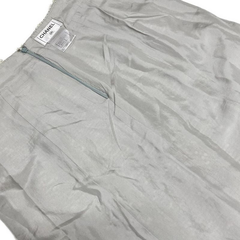 Chanel Skirt Suit Size 38 M Ladies P29904/p30118 Light Blue/ivory/multi