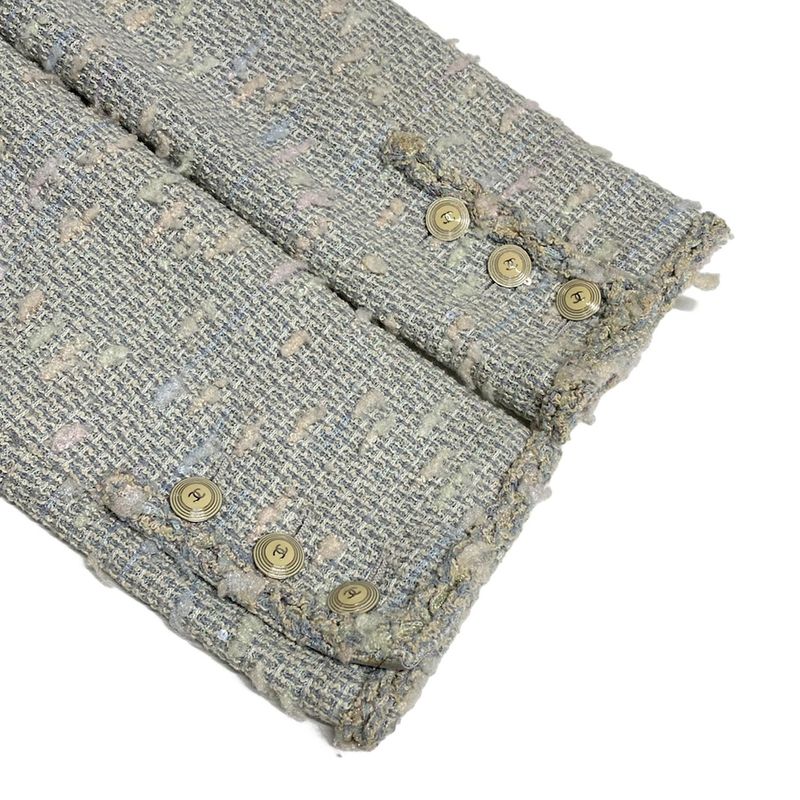 Chanel Skirt Suit Size 38 M Ladies P29904/p30118 Light Blue/ivory/multi