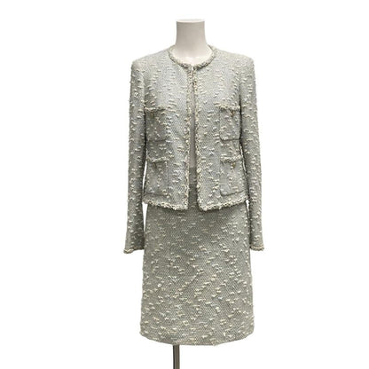 Chanel Skirt Suit Size 38 M Ladies P29904/p30118 Light Blue/ivory/multi