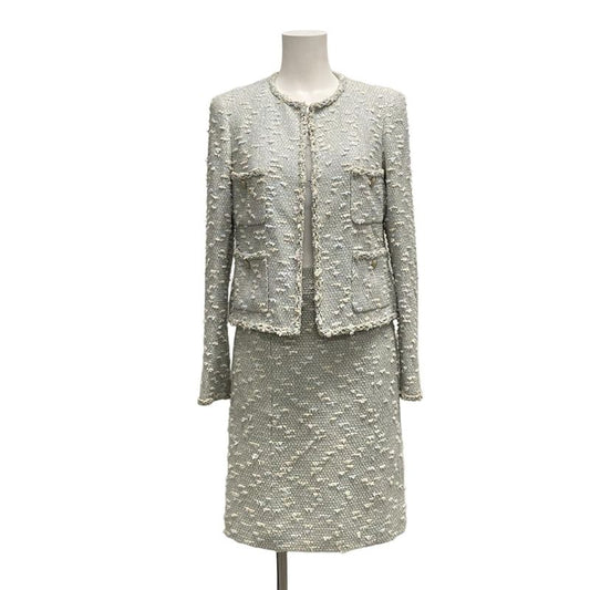Chanel Skirt Suit Size 38 M Ladies P29904/p30118 Light Blue/ivory/multi