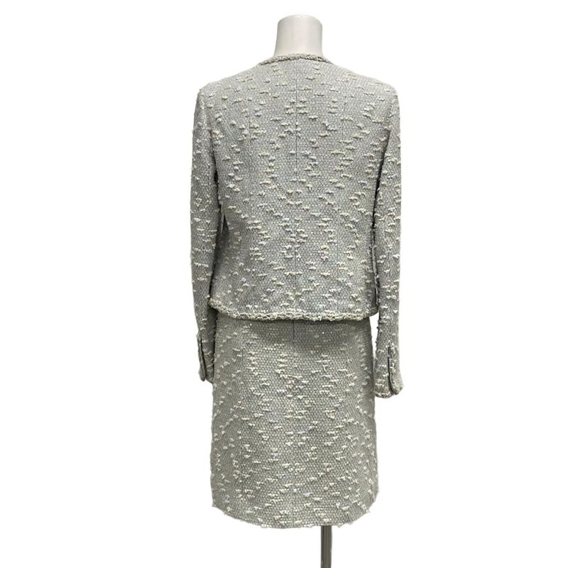 Chanel Skirt Suit Size 38 M Ladies P29904/p30118 Light Blue/ivory/multi