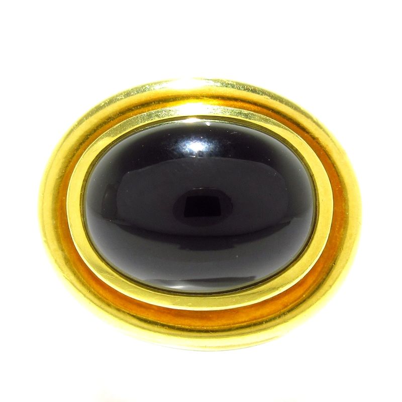 Tiffany & Co Ring - 18K Yellow Gold X Black Cabochon / 1985