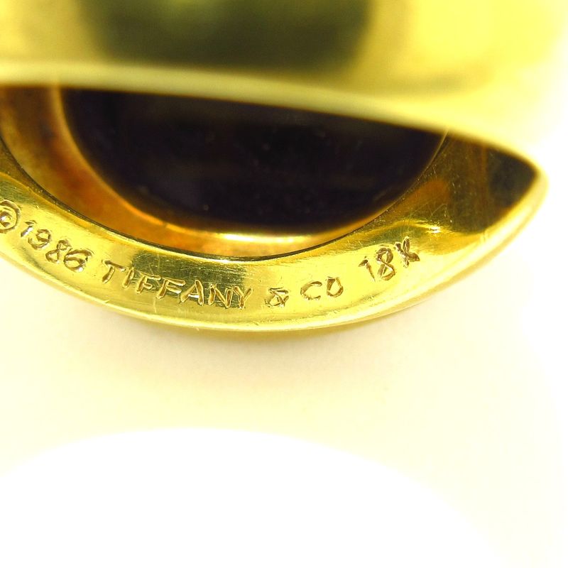 Tiffany & Co Ring - 18K Yellow Gold X Black Cabochon / 1985