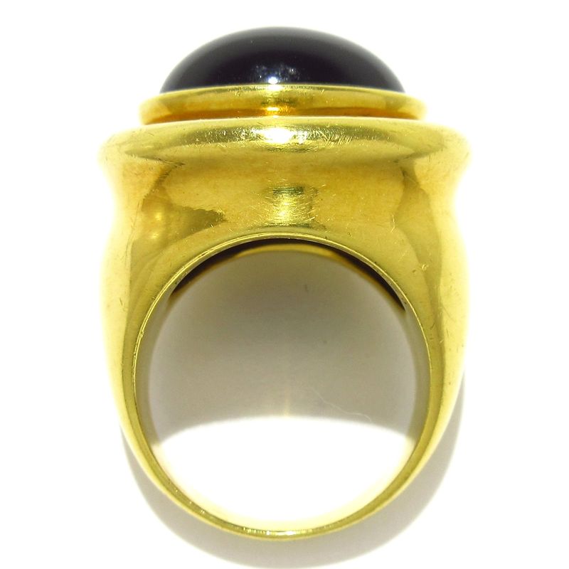 Tiffany & Co Ring - 18K Yellow Gold X Black Cabochon / 1985