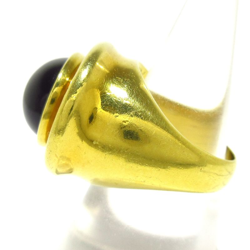 Tiffany & Co Ring - 18K Yellow Gold X Black Cabochon / 1985