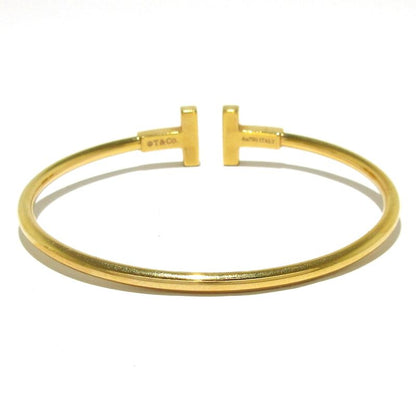 Tiffany & Co Bangle T-wire Bracelet 18K Yellow Gold X Black