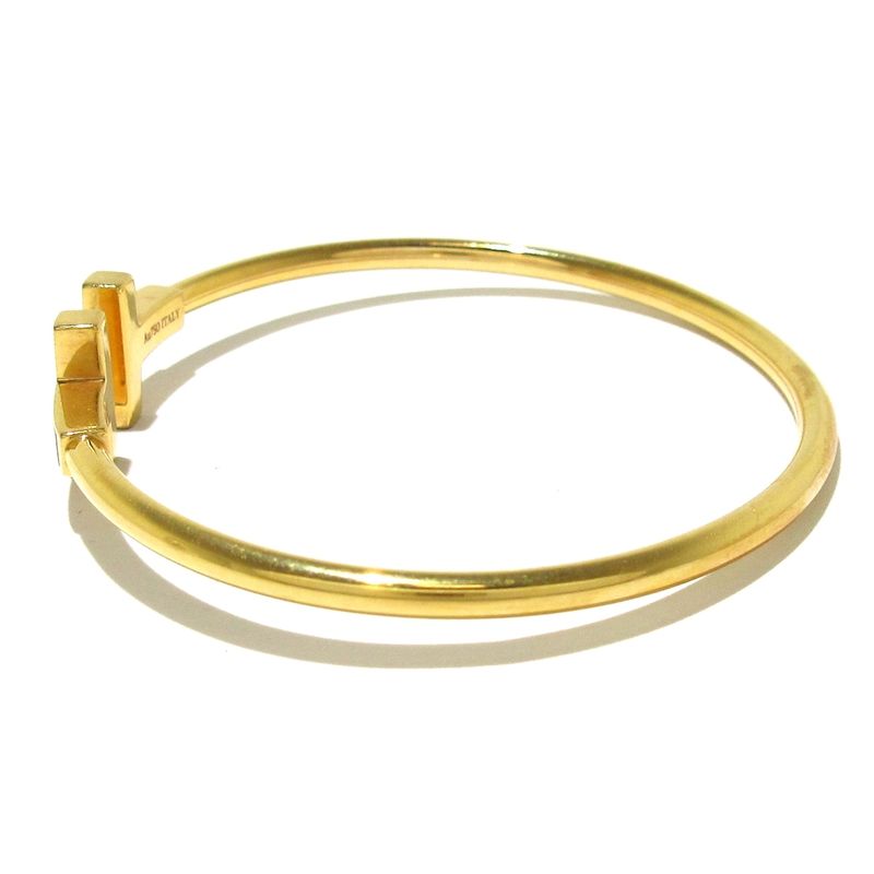 Tiffany & Co Bangle T-wire Bracelet 18K Yellow Gold X Black