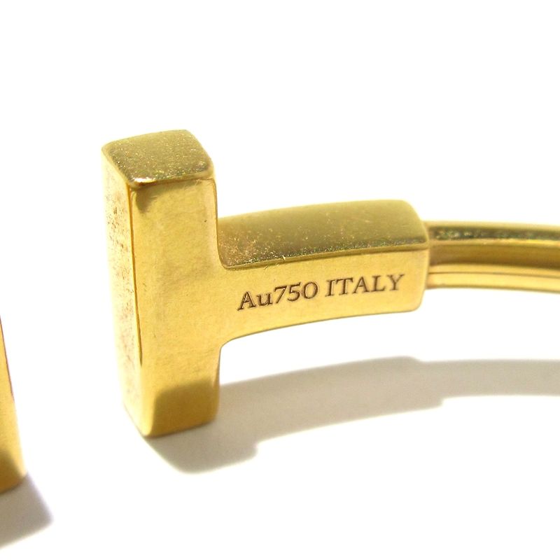 Tiffany & Co Bangle T-wire Bracelet 18K Yellow Gold X Black