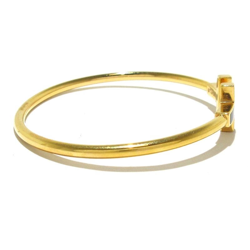 Tiffany & Co Bangle T-wire Bracelet 18K Yellow Gold X Black