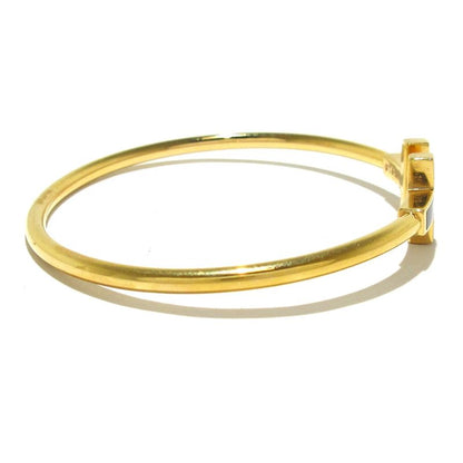 Tiffany & Co Bangle T-wire Bracelet 18K Yellow Gold X Black