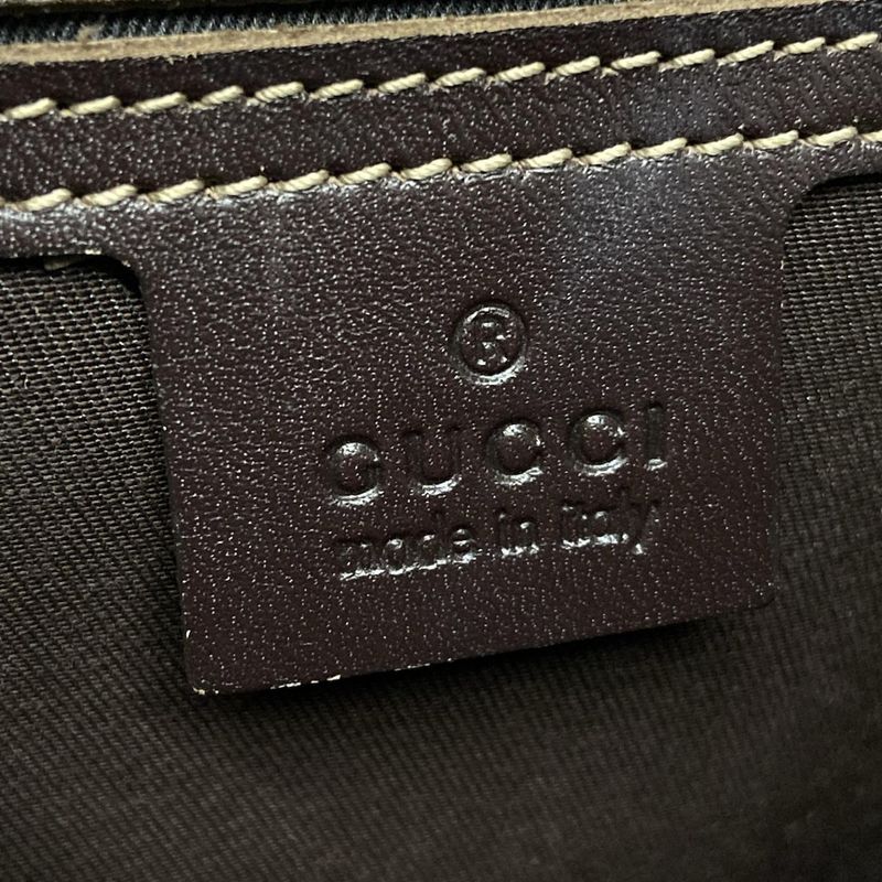 Gucci Shoulder Bag GG Plus GG Supreme 233268 Beige X Ebony X Dark Brown Leather