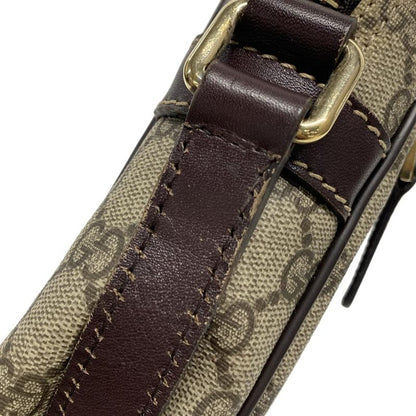 Gucci Shoulder Bag GG Plus GG Supreme 233268 Beige X Ebony X Dark Brown Leather