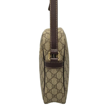 Gucci Shoulder Bag GG Plus GG Supreme 233268 Beige X Ebony X Dark Brown Leather