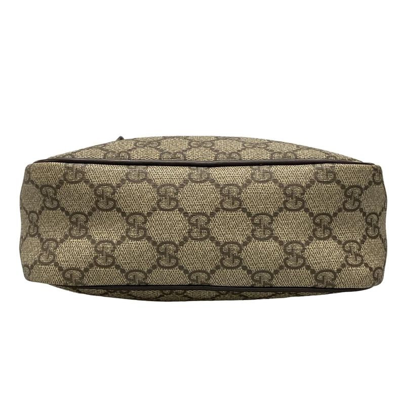 Gucci Shoulder Bag GG Plus GG Supreme 233268 Beige X Ebony X Dark Brown Leather