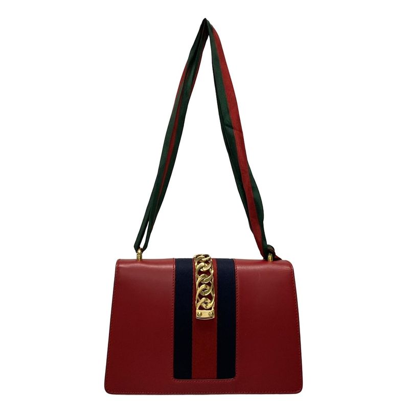 Gucci Shoulder Bag Sylvie 421882 Red Leather