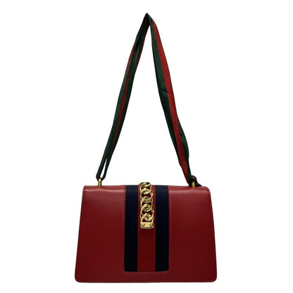 Gucci Shoulder Bag Sylvie 421882 Red Leather