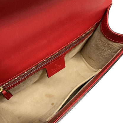 Gucci Shoulder Bag Sylvie 421882 Red Leather