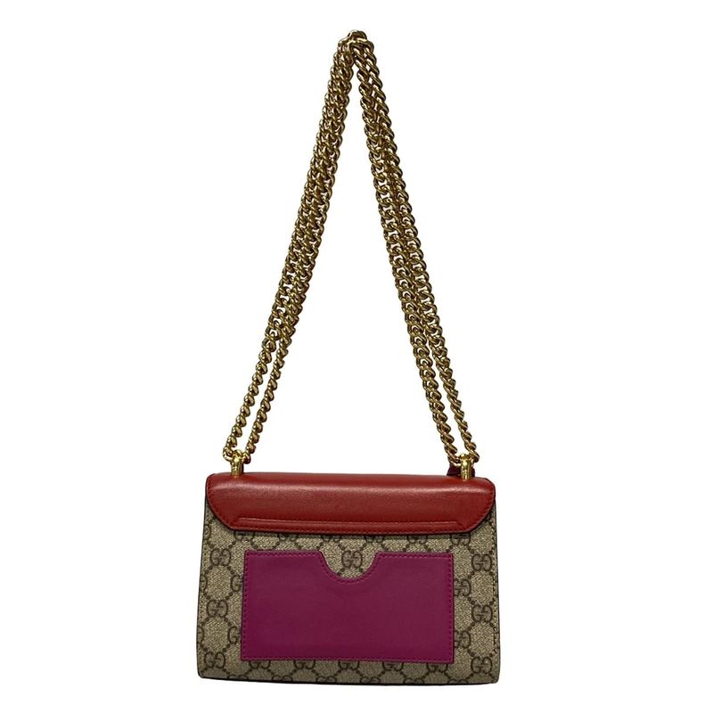 Gucci Shoulder Bag Padlock Small/gg Supreme 409487 Beige X Ebony X Multi Chain